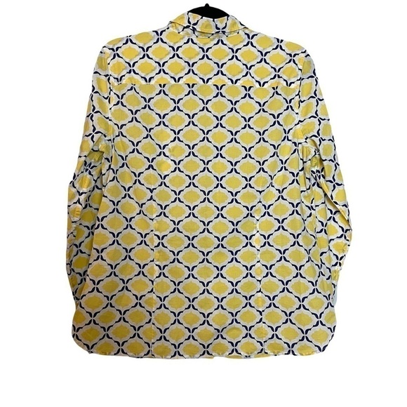 Talbots Yellow and Blue Buttondown Shirt Sz. M - Picture 5 of 10